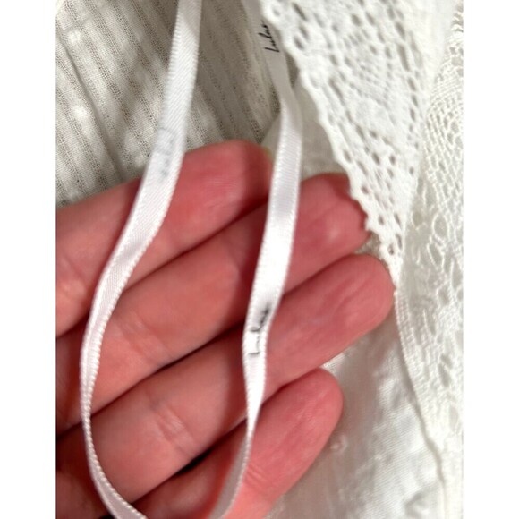 Lulus L White Lace Mini Dress V-Neck Ruffle Hem Bridal Wedding Guest Sundress - Picture 8 of 12